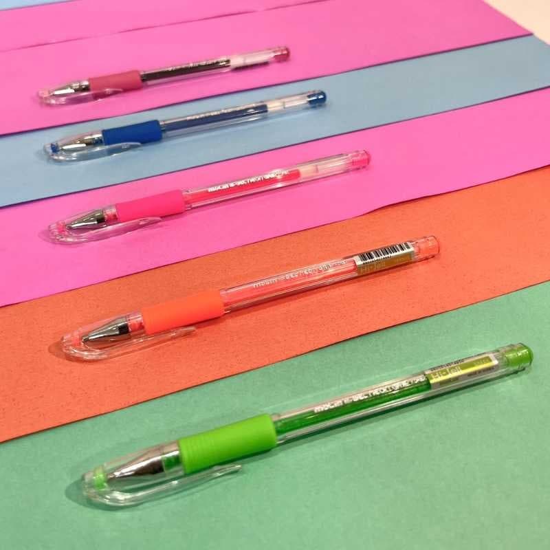 Caneta Gel Grip Colorida Neon 0.7mm Hi-Jell Molin
