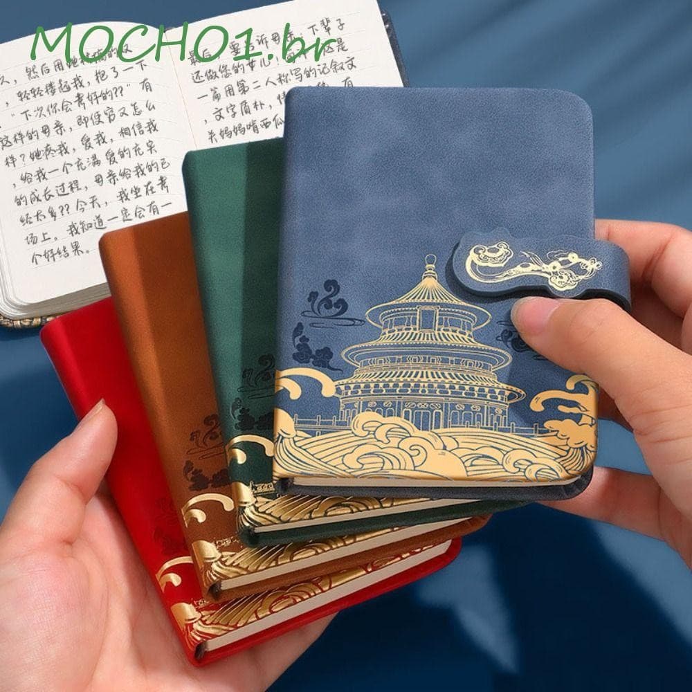 MOCHO1 Mini Planejador Diário , Caderno De Registro De Bolso Estilo Chinês A7 , Bloco De Notas De Agenda De Capa PU