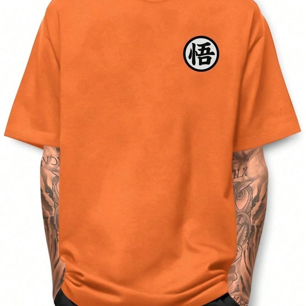 Camiseta Basica Goku Kanji 100% Algodao Camisa Gola Redonda