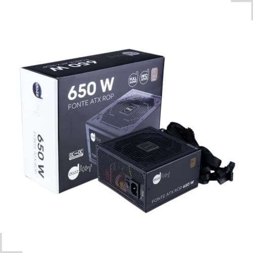 Fonte ATX ROP 80 Plus Bronze 650W real PFC Ativo Dazz Com Proteção Contra Curto Circuito