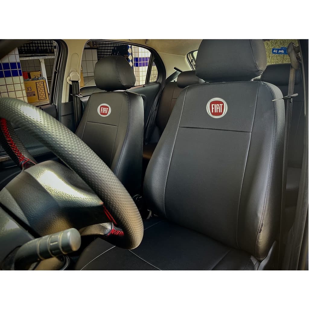Capas Para Banco Carro em Couro Sintético Impermeável Fiat Palio 2004 á 2016