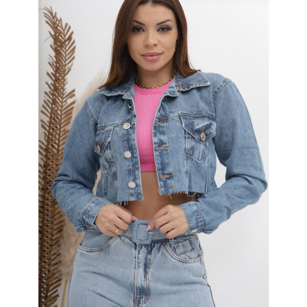 Janejeans 8036 JAQUETA JEANS FEMININA CROPPED 8036