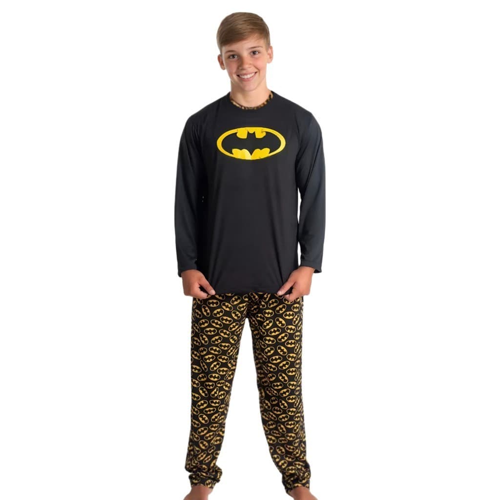 Pijama Menino Super Herói Longo Inverno Criança Infantil