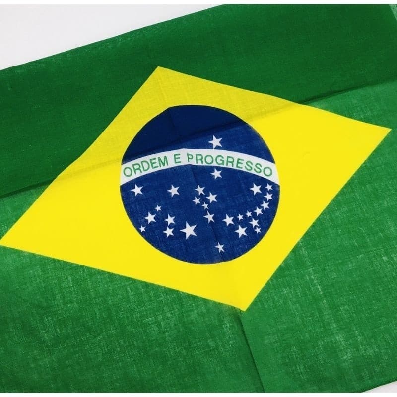 Kit 2 Bandanas lenço do Brasil em algodão 50x50