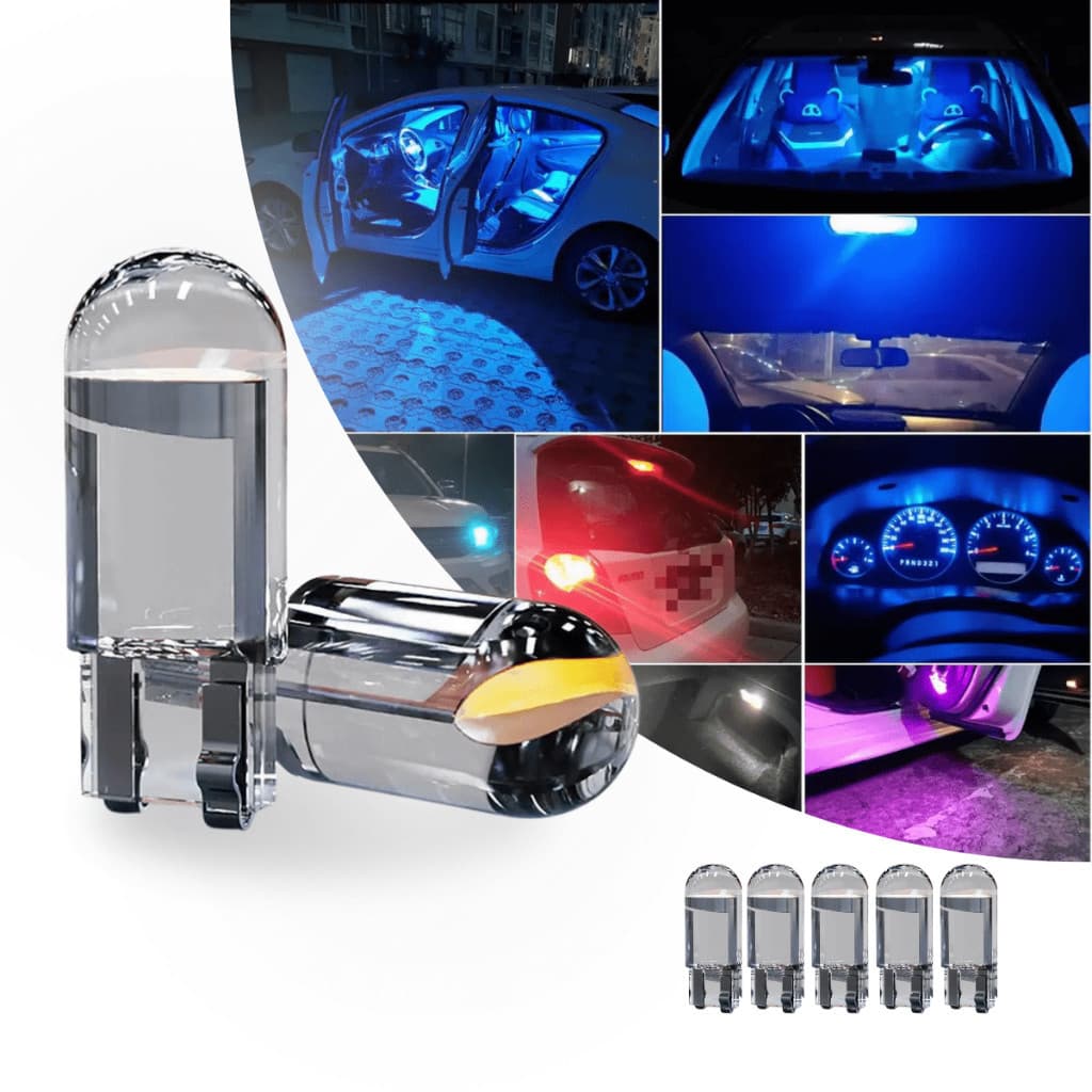 kit 10 Lâmpada Led Pingo T10T Carro Diversas Cores 9mm 23mm 0,36W-COB Corrente 0,03A - DC12V