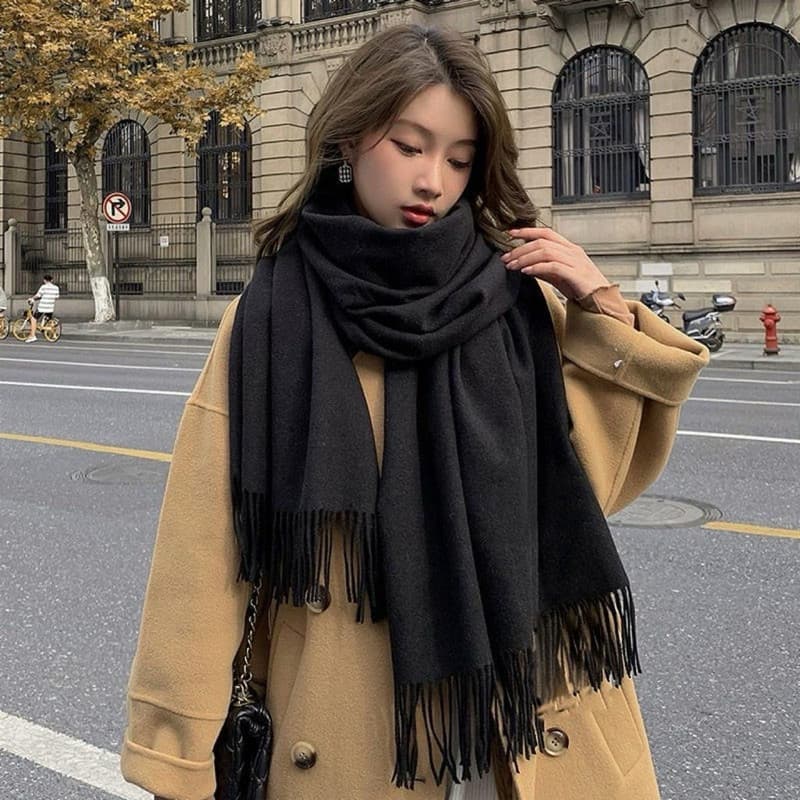 Cachecol Inverno Lenço Pashmina Xale Echarpe Feminino Grossa