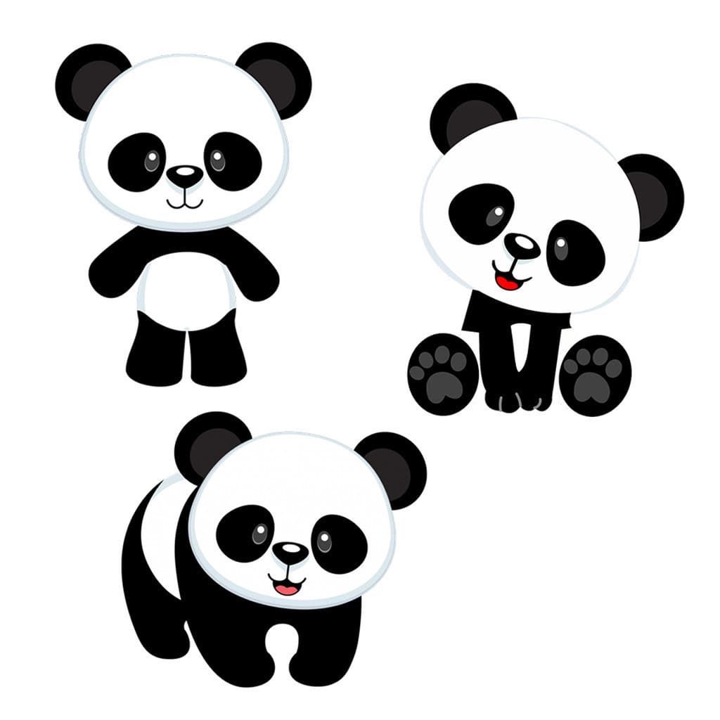 Kit 3 Totens Display MDF Adesivado Pézinho Panda 25cm