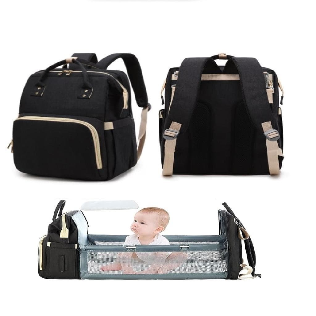 MOCHILA MATERNIDADE BERÇO PORTATIL PRETA BABY WORLD
