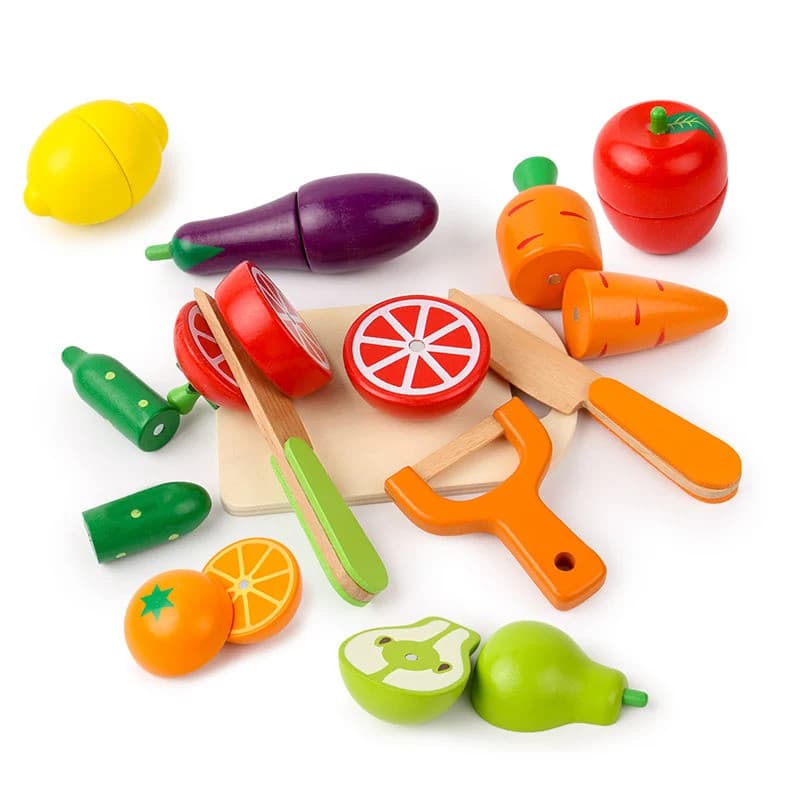 Simulação Cozinha Finja Brinquedo De Madeira Montessori Brinquedo Educativo Crianças Gift Cutting Fruit Vegetable Jogo