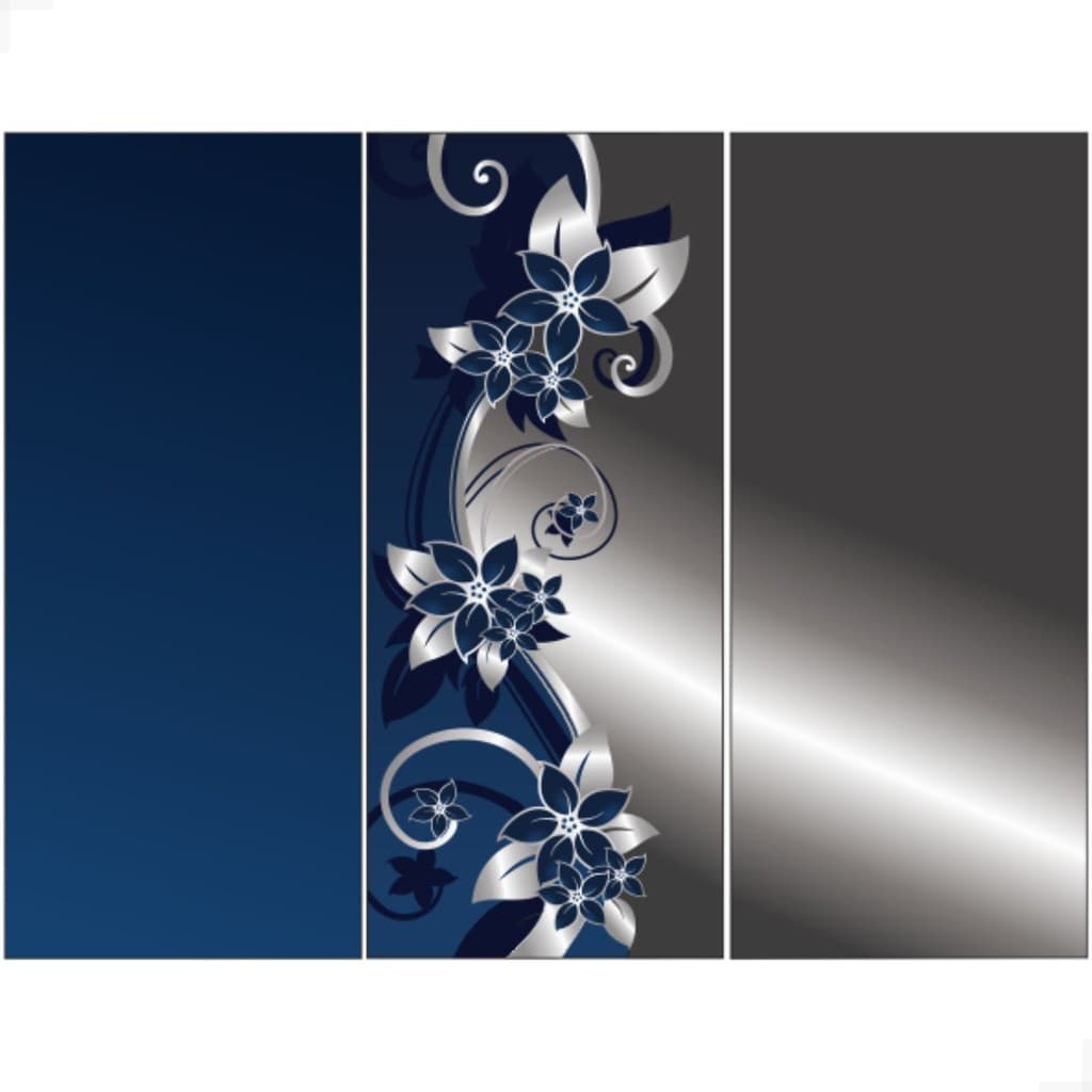 Adesivo Geladeira Personalizado Envelopamento  Flor Cinza Azul Moderno