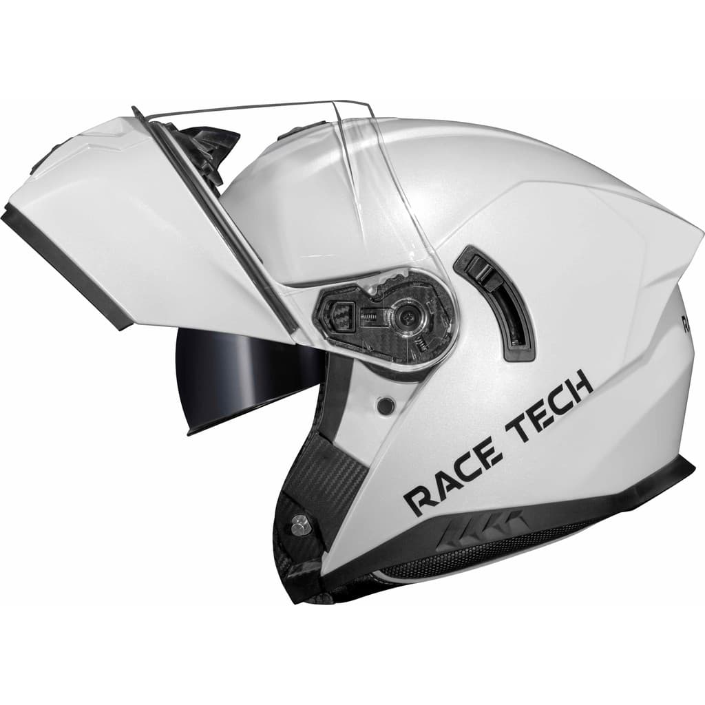 Capacete Articulado Race Tech Signal Monocolor Branco Brilhante Robocop Escamoteável