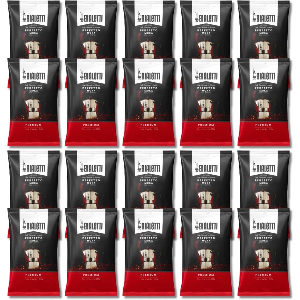 Café Moído Bialetti Gourmet Moagem Média Para Moka Express 250g Kit 20 Unidades
