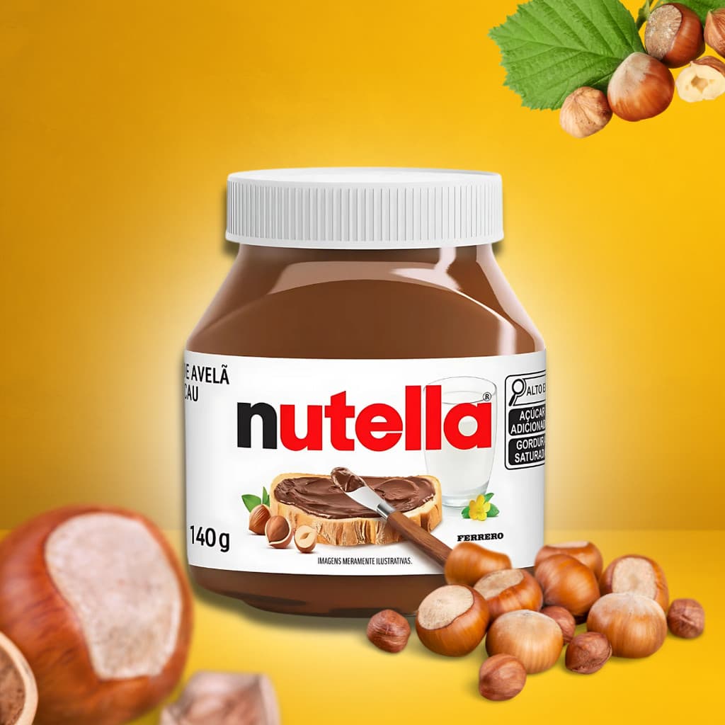 Nutella Creme De Avelã Com Cacau Pote Pequeno 140g Chocolate Cremoso Saboroso Sobremesa Ferrero