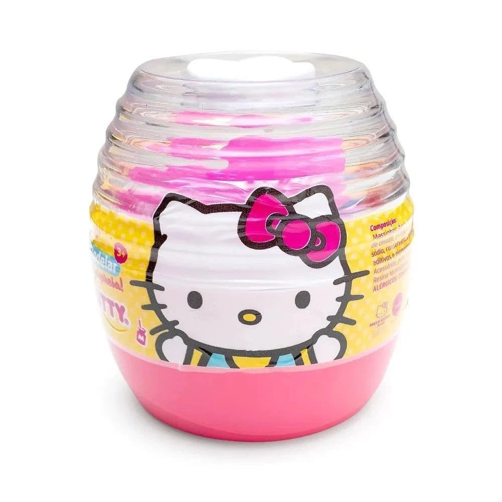 Massinha de Modelar com Boneca Surpresa Hello Kitty - c/20 massinhas + 4 acessórios Leo&Leo