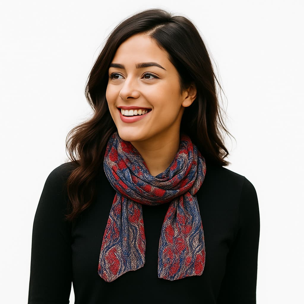 Lenço Feminino Estilo Indiana Estampado Outono Inverno Elegante Leve Versátil 01W32-9