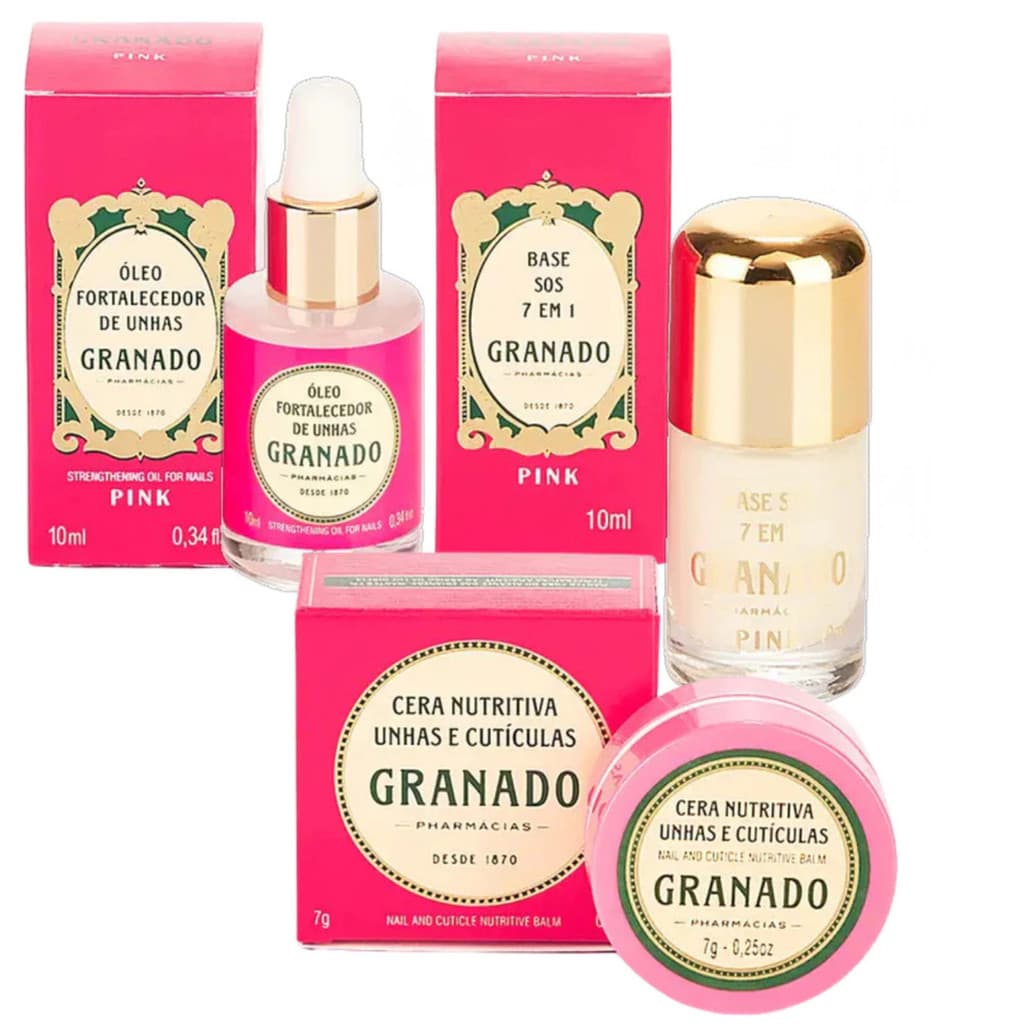 Kit Granado Fortalecedor  Unhas com Base óleo Cera cutículas