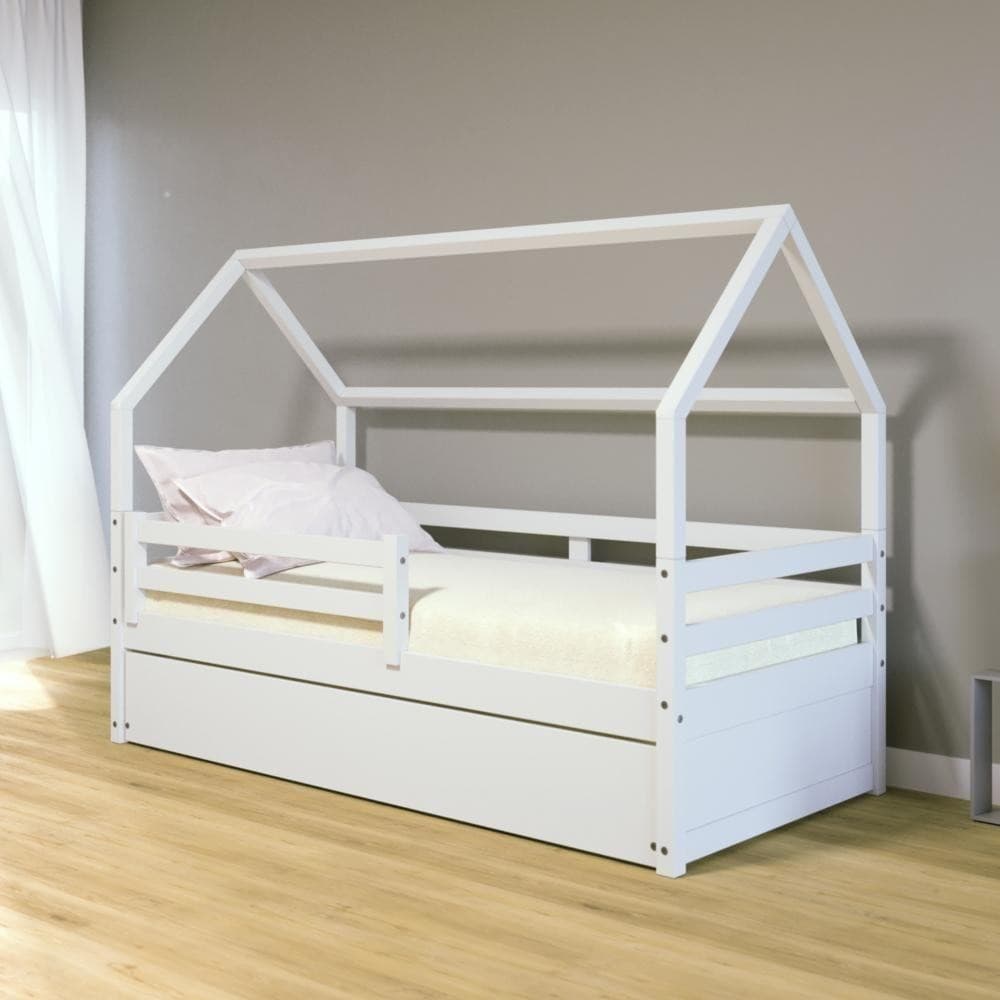 Bicama Casinha Solteiro Slim RB Grade Proteção Branco