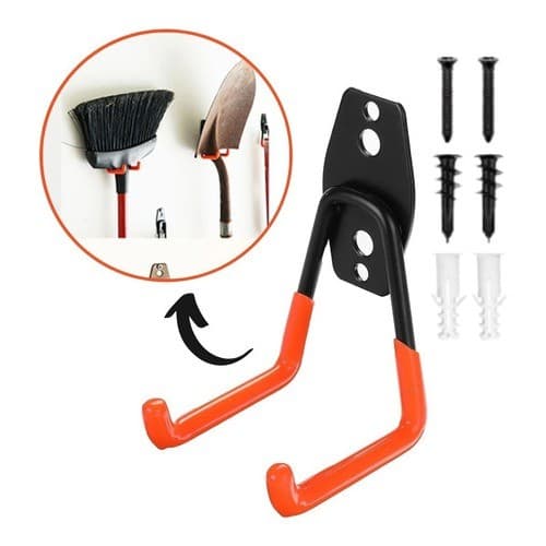 Suporte Aço Multiuso 23kg Para Parede Bike Ferramenta Escada Cor Preto