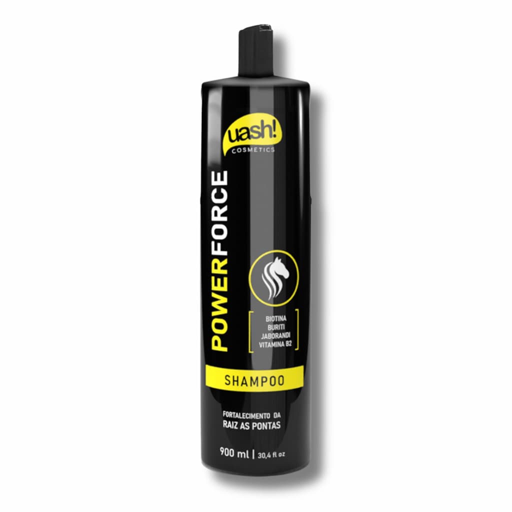 Shampoo Uash Power Force 900ml Fortalece Da Raiz As Pontas
