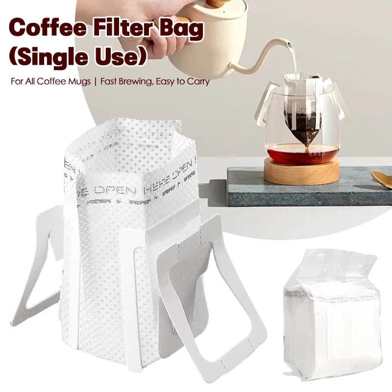 25/50 Pcs Saco De Filtro De Gotejamento De Café Pendurado Orelha Design Portátil Acessórios Expresso