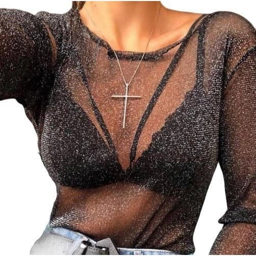 Body Brilho Glitter plus Size Festa Ano Novo  Lurex TULE