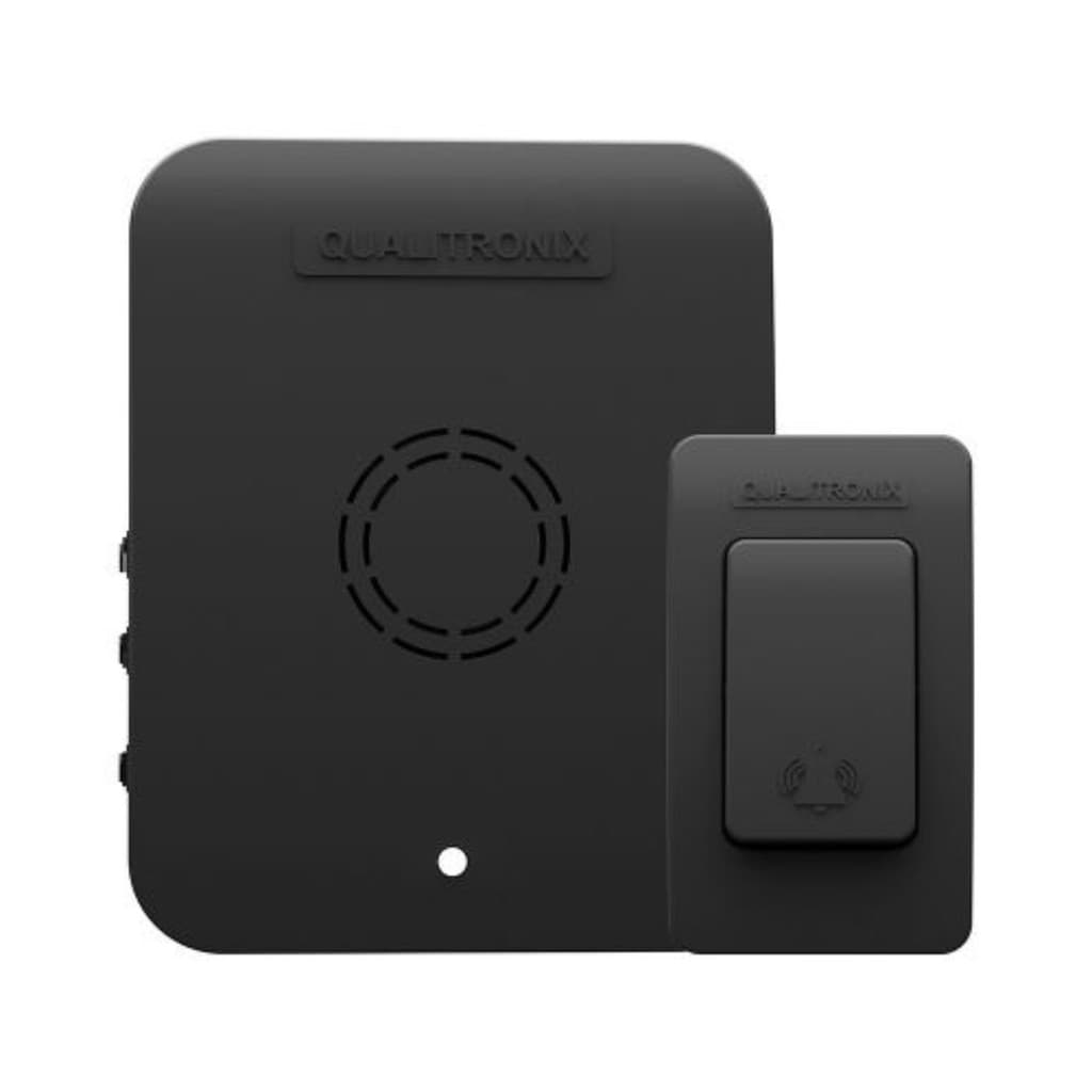 Campainha Sem Fio 150m Tomada Pilha BLACK Qualitronix preto