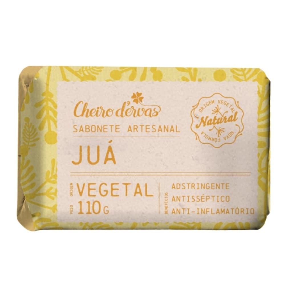 Sabonete vegetal em Barra Juá 110g Cheiro D´Ervas - 2, 3 ou 4 unidaes