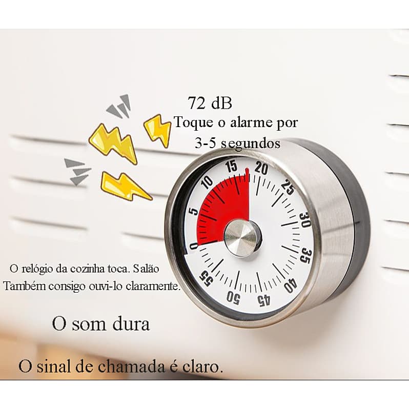 Temporizador mecânico de cozinha silencioso sem bateria, gerenciador de tempo de aprendizagem do aluno, temporizador de