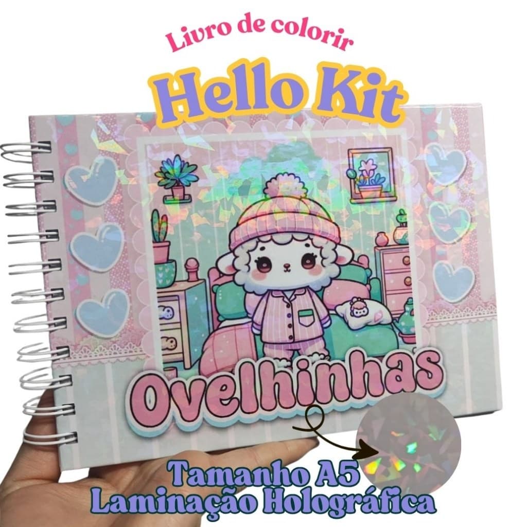Livro de colorir infantil Colorindo COM OVELHINHAS com 50 folhas 180 gramas