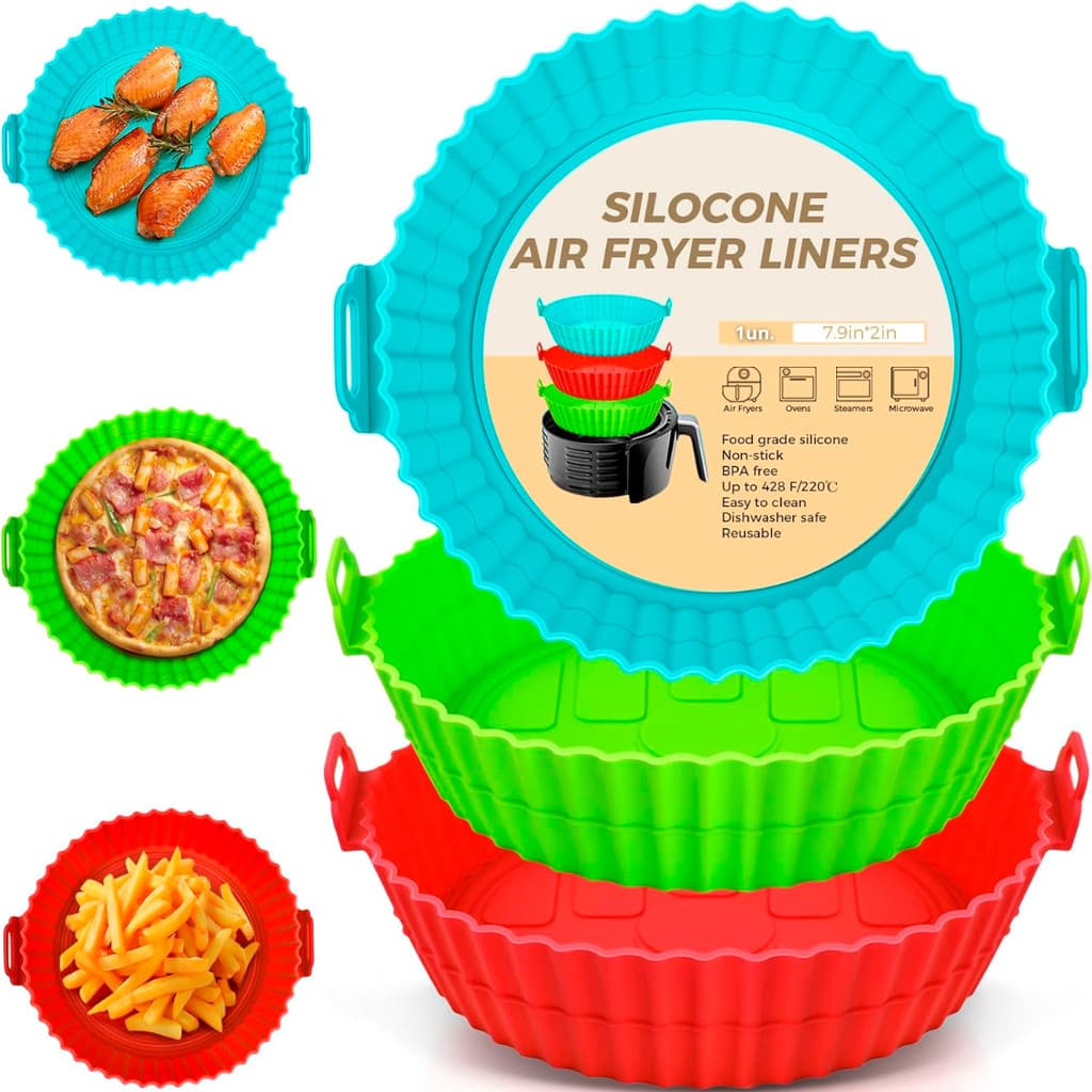 Air Fryer Forma Silicone Assadeira Forno Microondas Proteção Certa Ex Decor