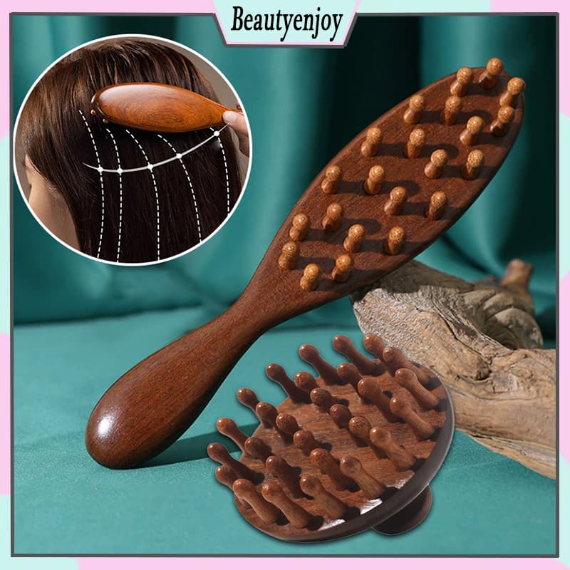 Pente De Massagem De Sândalo , Dente Largo , Massageador De Couro Cabeludo , Escova Meridiana , Ferramenta De Raspagem P