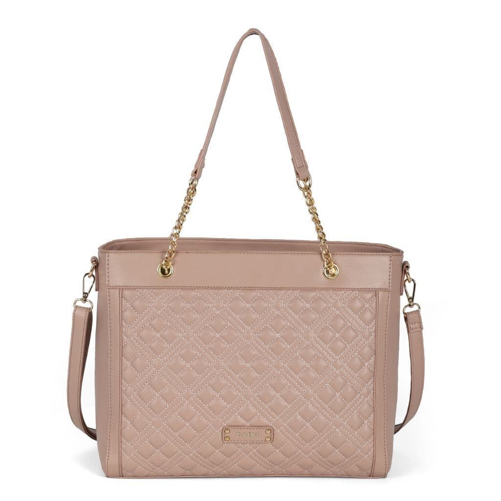 Bolsa Sintetica Feminina Nude Com Alca Dupla