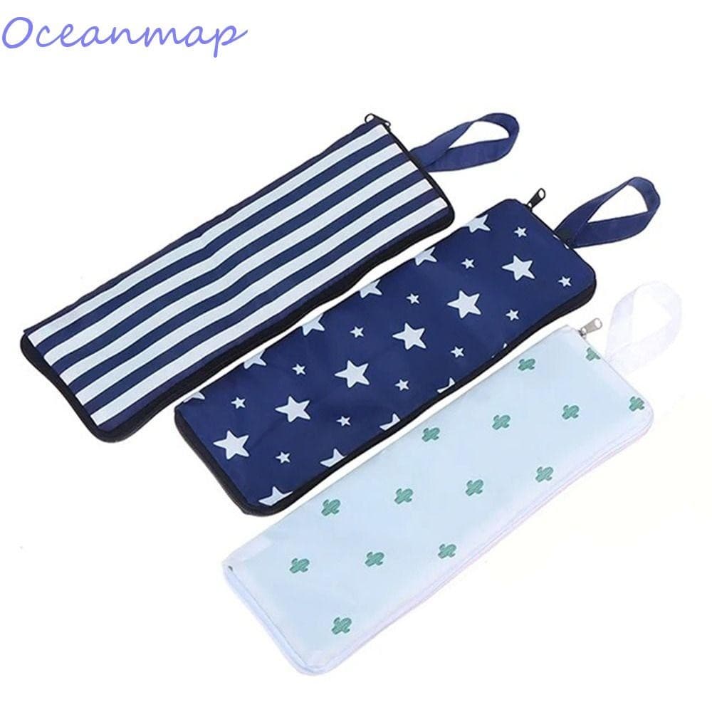 Capa De Guarda-Chuva Dobrável OCEANMAP , Bolsa De Armazenamento Com Impressão Reutilizável , Alça , Estojo
