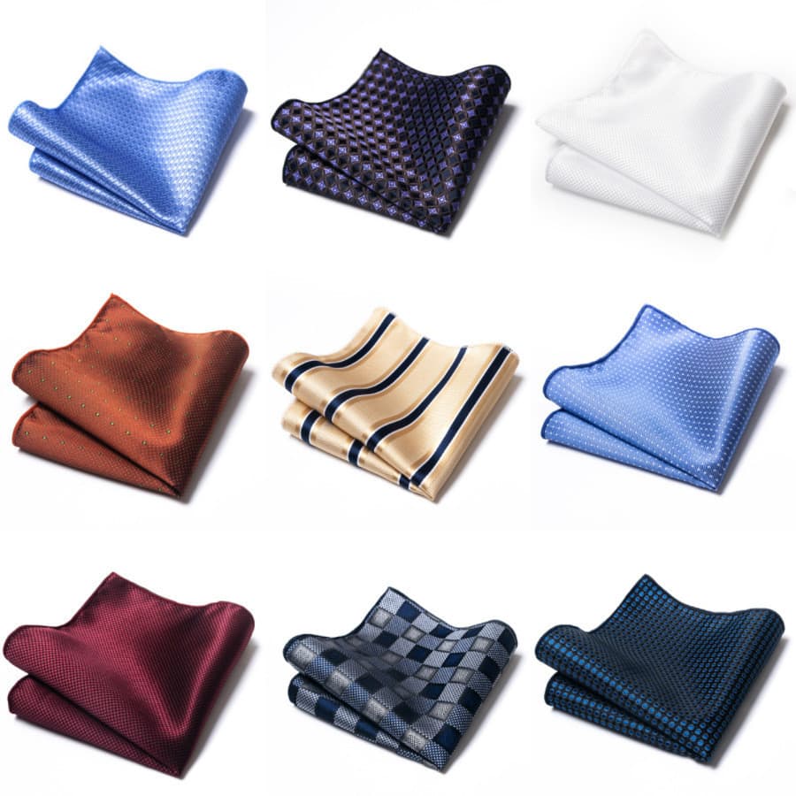 Lenço Quadrado de Seda para Homens Lenço Quadrado de Alta Densidade Lenço Quadrado de Bolso Acessórios de Casamento noivo