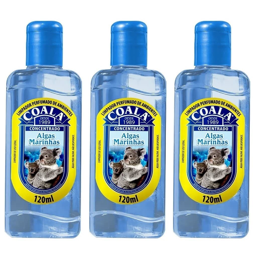 Kit 3 unidades Produto de Limpeza - Coala Limpador Perfumado de Ambientes - Algas Marinhas 120ML