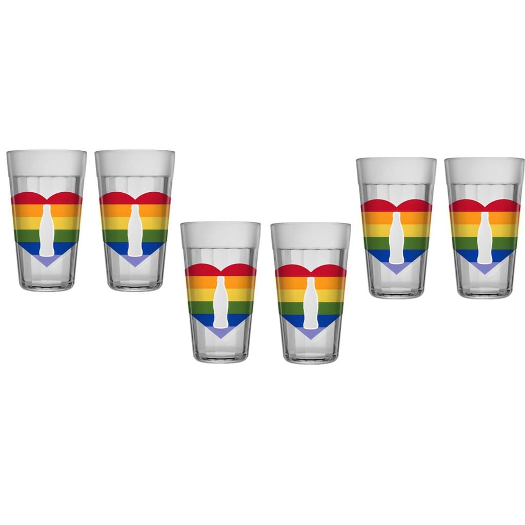 Kit Copo Americano Coca-Cola Pride Coração 6x450ml - Nadir 29100201717206