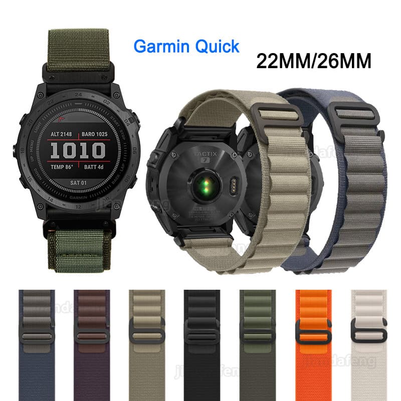 Pulseira De Laço Trançado De Nylon , Ajuste Rápido Para Garmin Fenix 7 6 5 plus 7X 6X 5X Instinct 2 Forerunner 935 945 9