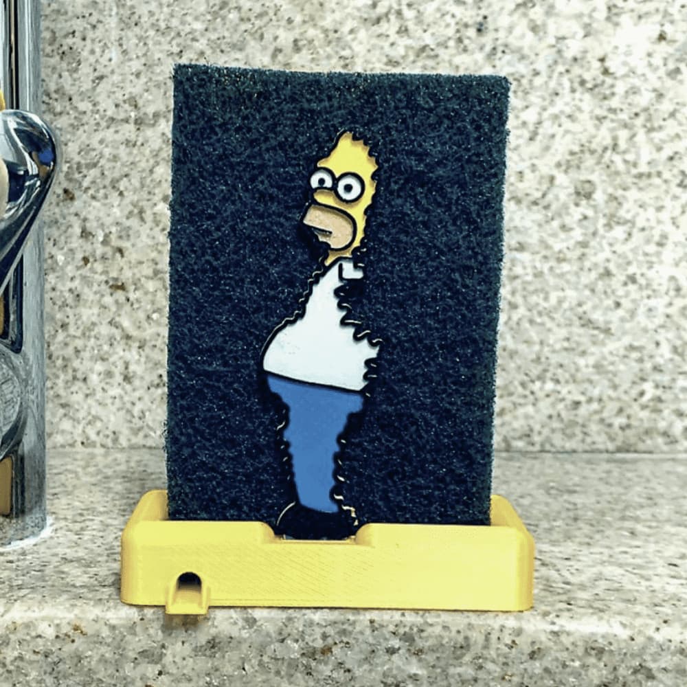 Organizador de Pia Porta Bucha HOMMER SIMPSONS DIVERSOS Decorativo Cozinha Lavatório Sabonete Personalizado Sa