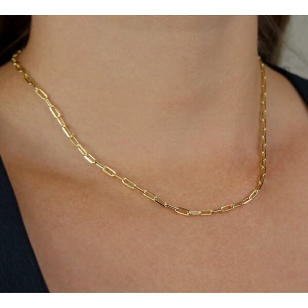 Choker corrente Feminina elo cadeado Fina moeda antiga dourada aço inox