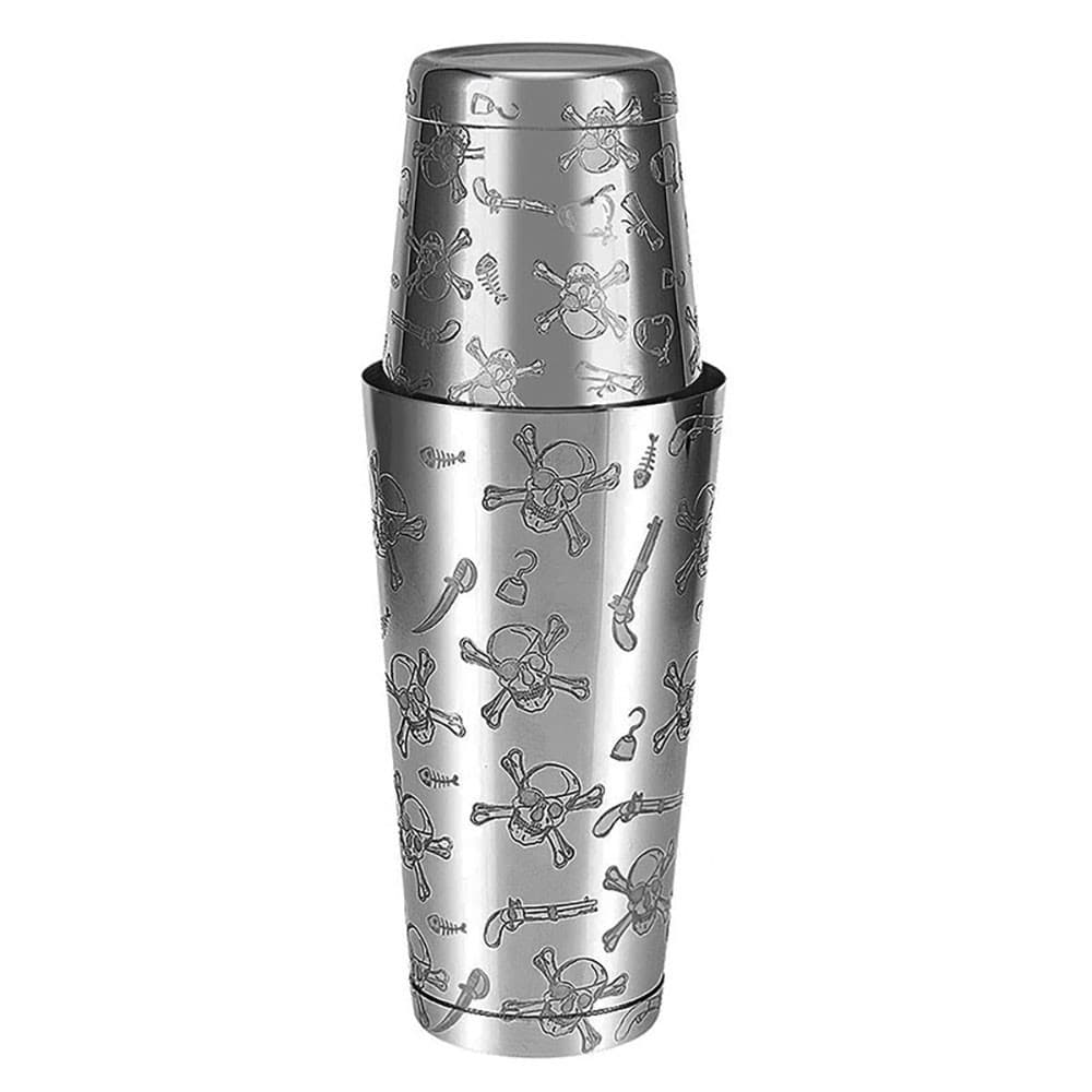 Coqueteleira Boston 28oz e 18oz Caveira Inox