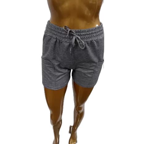 Short moletinho com bolso elástico e cordão
