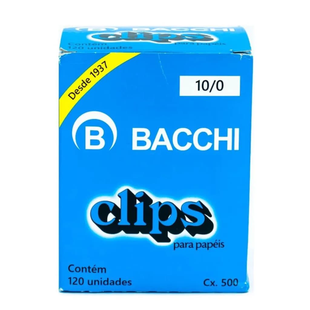 CLIPS 10/0 GALVANIZADO COM 500G COM 120UN - BACCHI