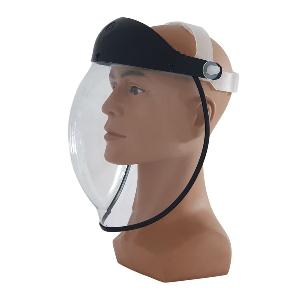 Protetor Facial Bolha preto lente transparente protege contra impactos e altas temperaturas silominas