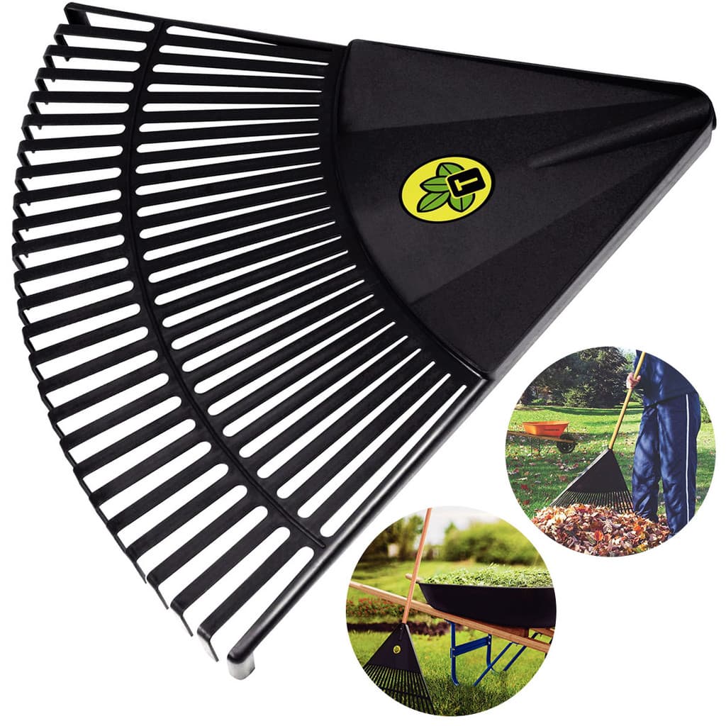 Rastelo Jardim Tramontina 54cm Vassoura Plástica Preta 26 Dentes Restel para Jardinagem Sem Cabo