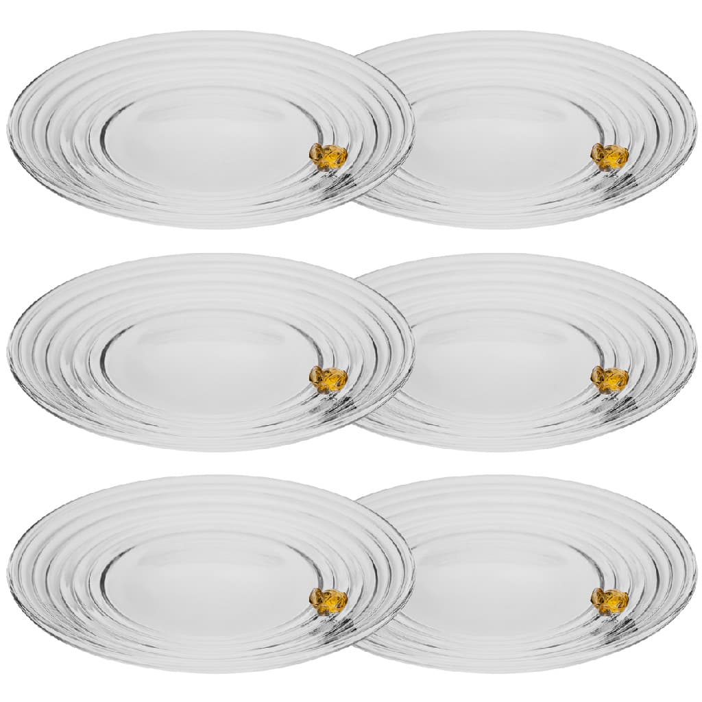 Kit 6 Pratos de Sobremesa 19cm Lyor Doce Little Bee Abelhas Abelinhas Mesa Posta Requintada Luxo Moderna Bolo Chá
