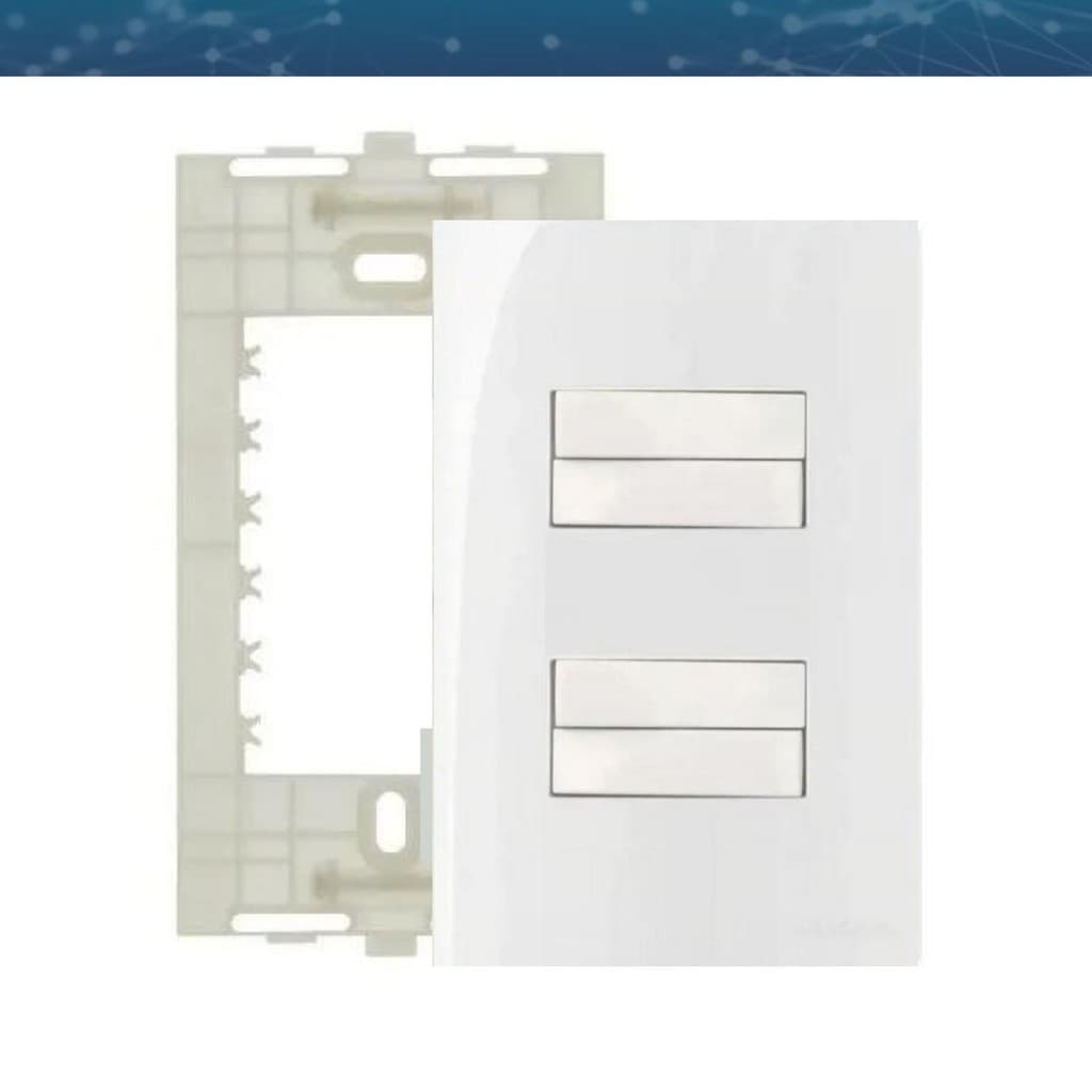 Interruptor 4 Teclas Simples Dupla Conjunto 4x2 2x4 Sleek Margirius