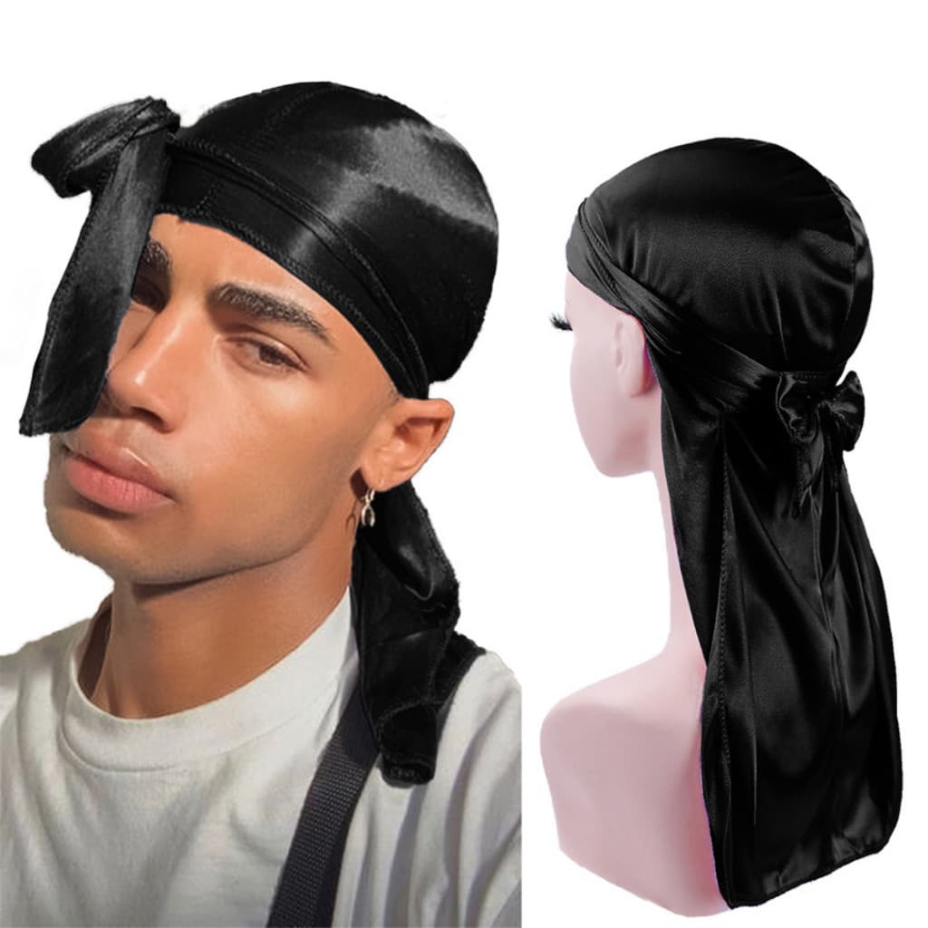Bandana Durag 360 Para Waves Dureg Touca Penteado Hip Hop vermelha, branca, preta e azul