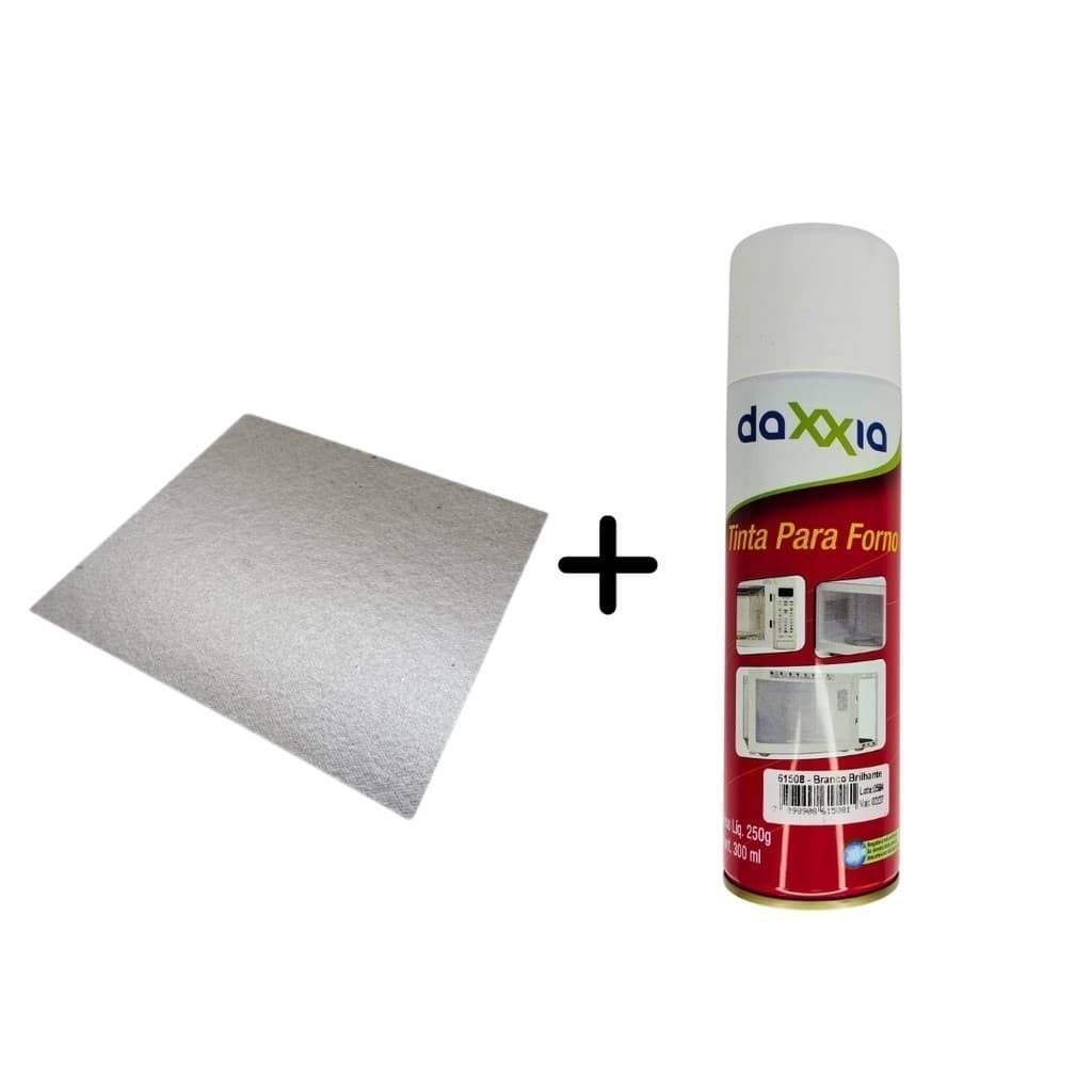Tinta Branco Brilhante P/ Forno E Microondas Interno Externo + Placa de Mica 15x15 Proteção Antiferrugem