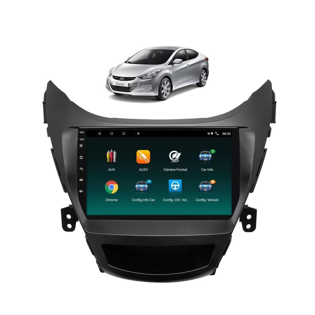 Kit Multimídia Elantra GLS 1.8 2012 / 2014 9 Pol Android Carplay 2/32GB - 915BR ROADSTAR