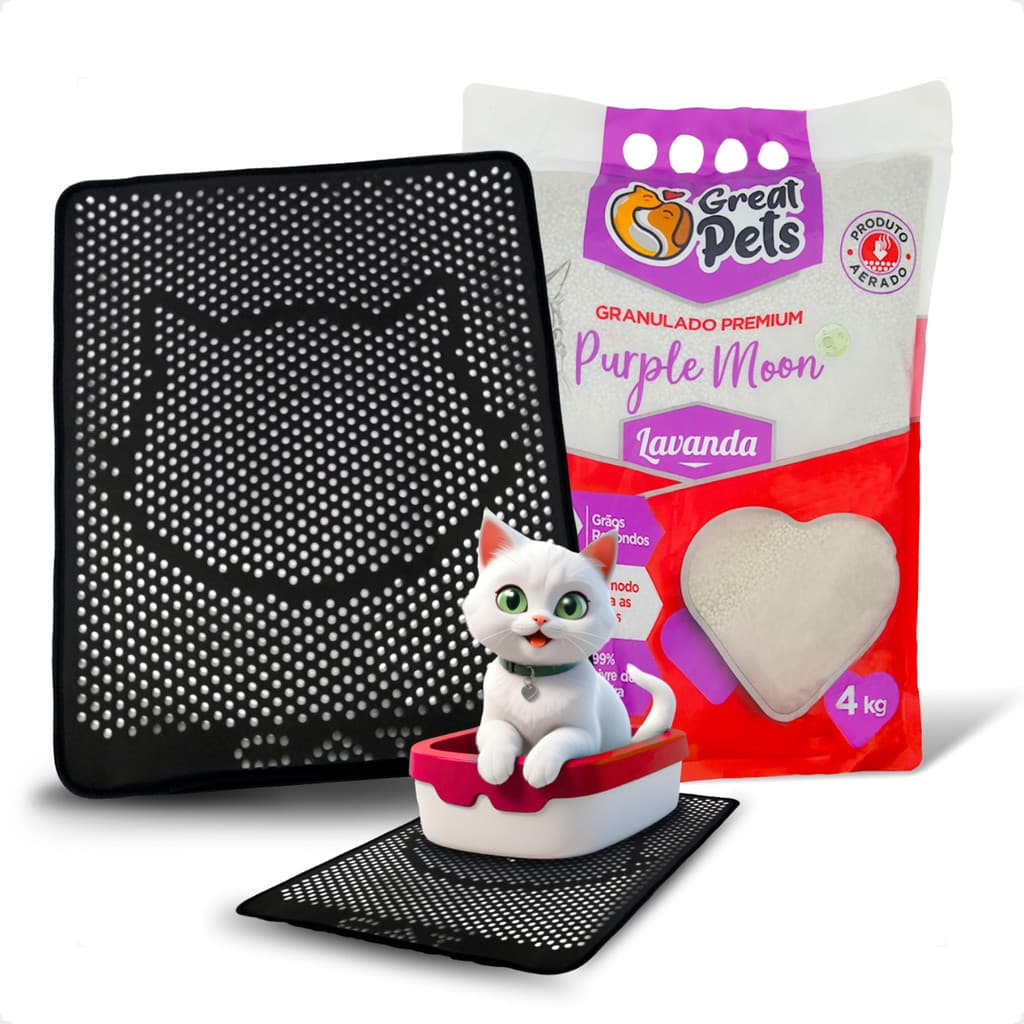 Areia Purple Moon 4Kg E Tapete Coletor De Areia Mypetone